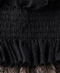 Mango Women's Ruff Collar Detail Lace Top