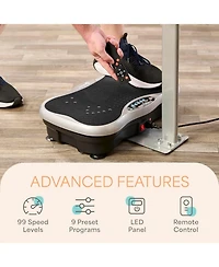 LifePro Vibration Plate Machine with Handlebar & Acupoints for Full-Body Fitness - Dark Gray