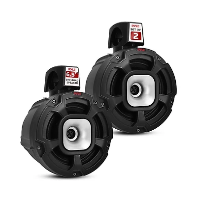 6.5'' Water-Resistant Rated Marine / Off-Road Speakers, Utv PowerSport System (1300 Watt) Pair