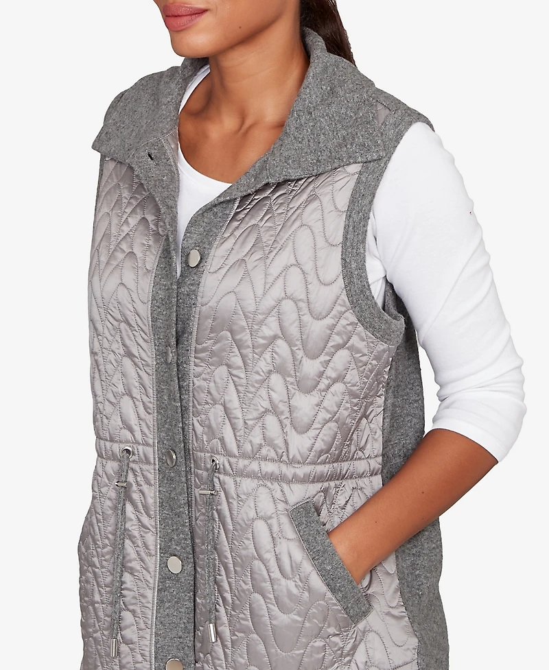Ruby Rd. Petite Button Front Quilted Vest