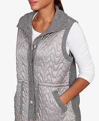 Ruby Rd. Petite Button Front Quilted Vest
