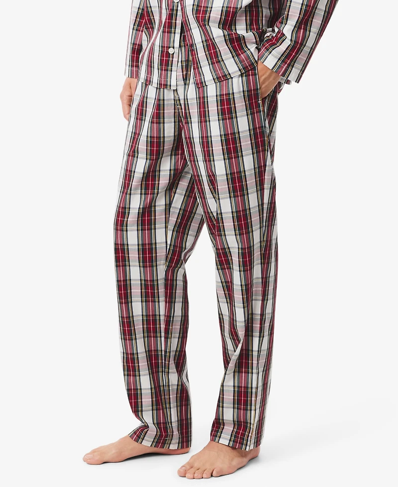 Lacoste Men's Plaid Pattern Pajama Set