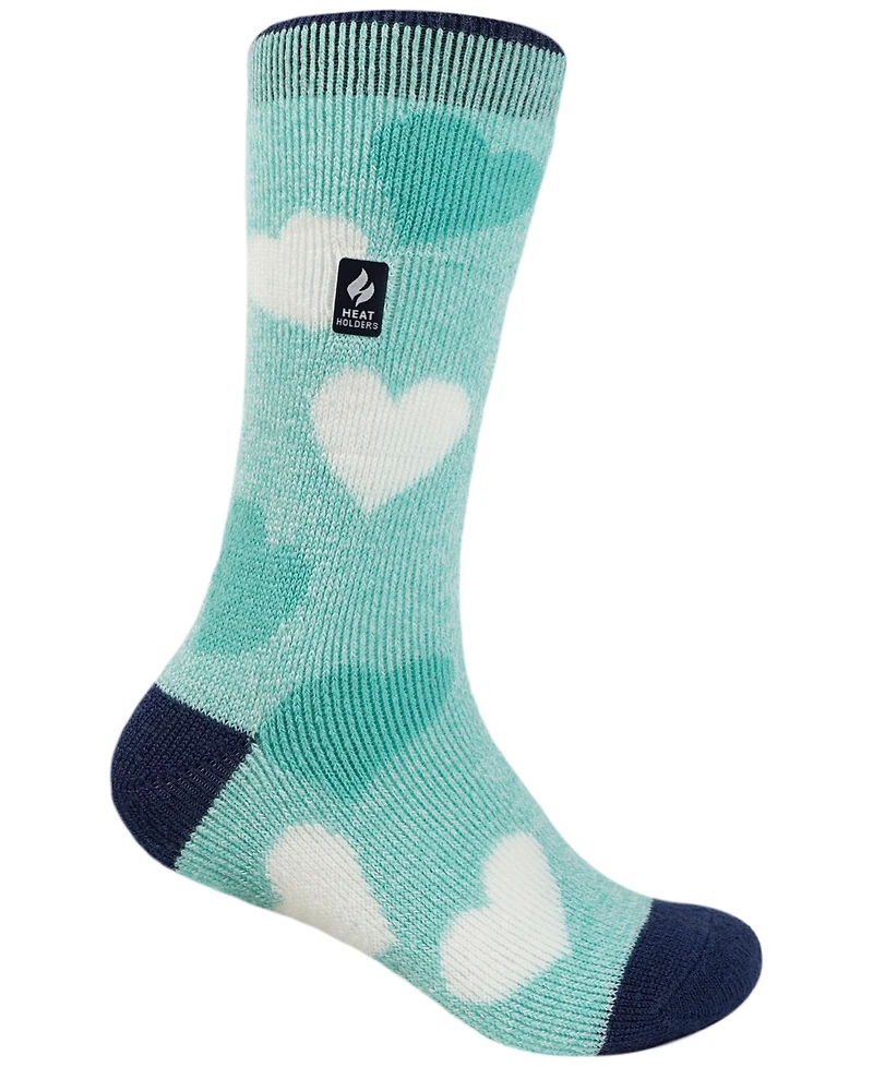 Heat Holders Boys' and Girls' 4-20 Harper Hearts Crew Socks