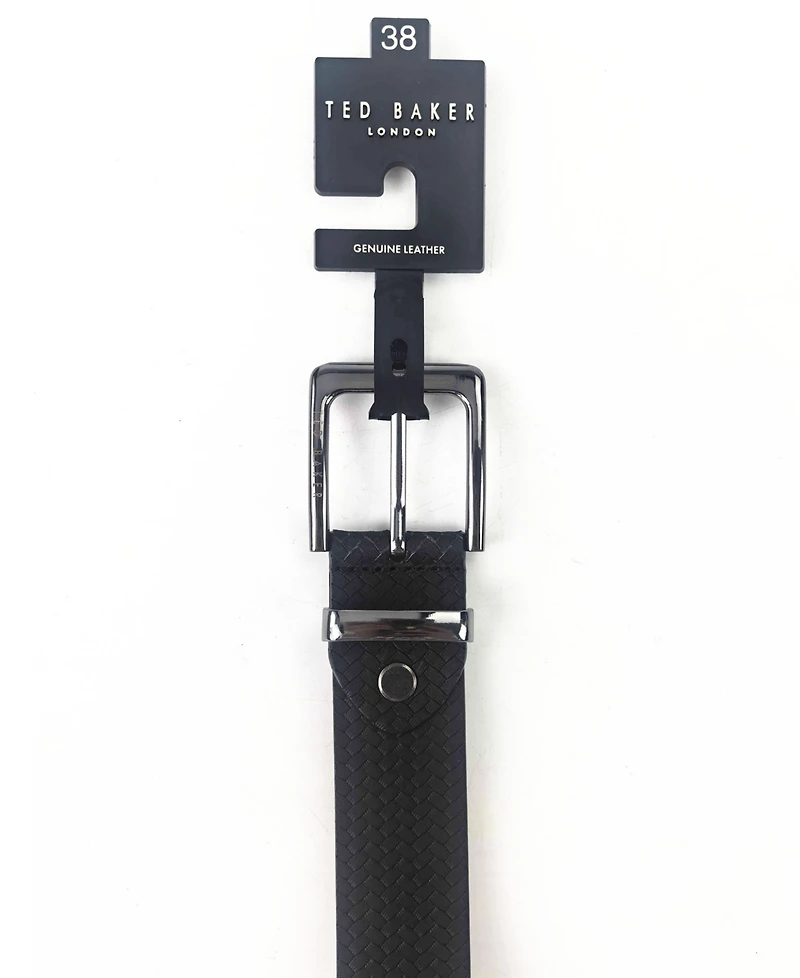 Ted Baker London Men's Black Embossed Leather Belt