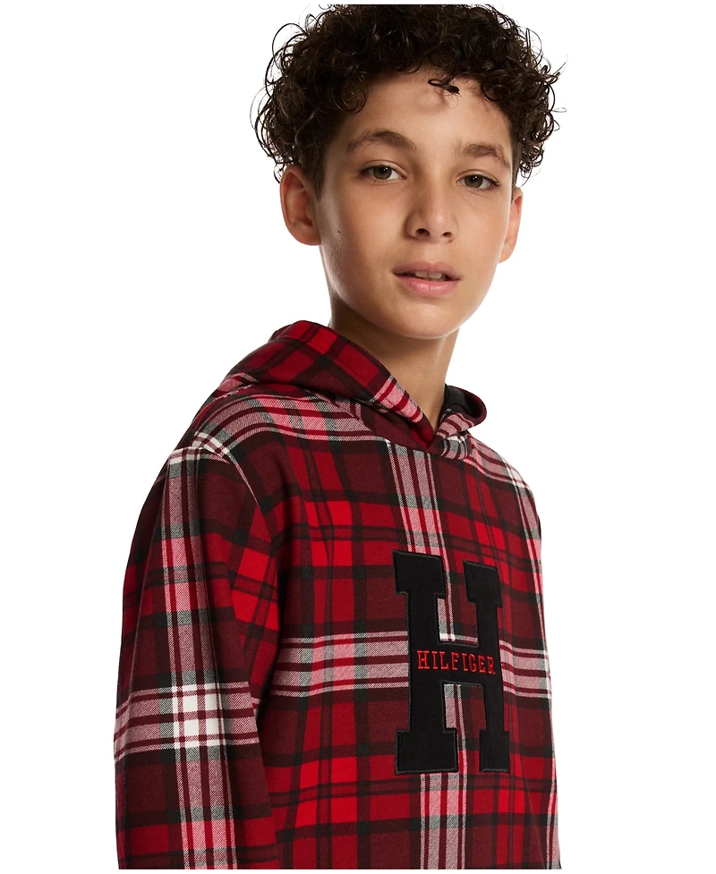 Tommy Hilfiger Boys 8-20 Plaid Monogram Applique Sweatshirt