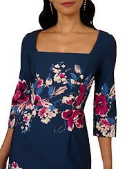 Adrianna Papell Women's Border Floral Midi Dress