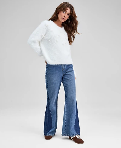 And Now This Petite Pieced Flare-Leg Jeans, Macy's Exclusive