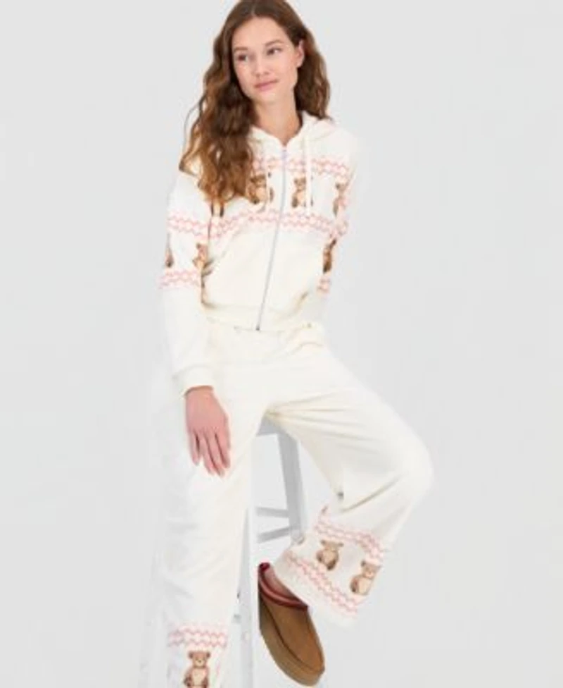 Sincerely Jules Fleece Zippered Hoodie Wide Leg Pants