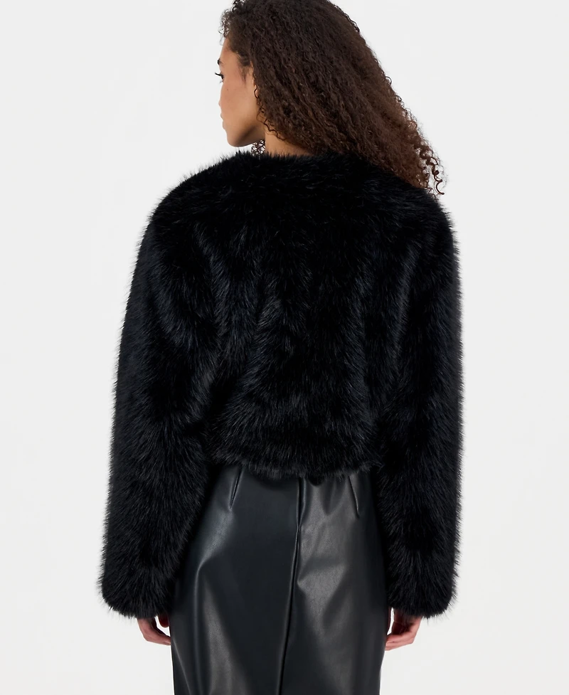 Blank Nyc Faux Fur Women's Collarless Jacket