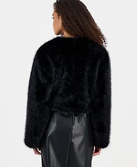 Blank Nyc Faux Fur Women's Collarless Jacket