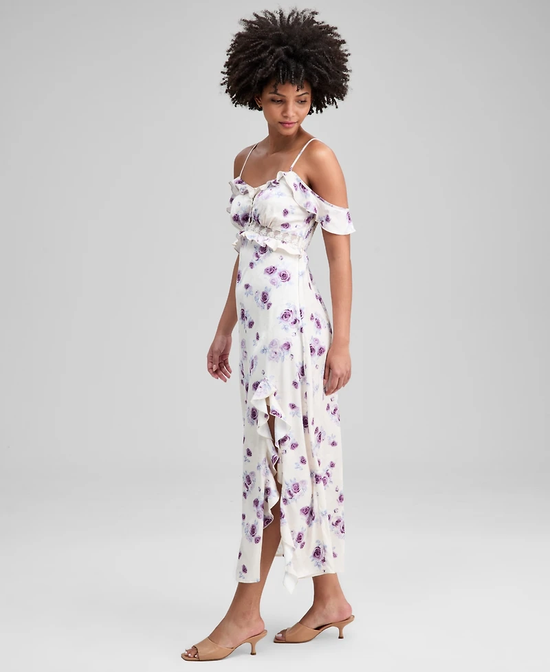 And Now This Women's Lace-Inset Ruffle Slip Dress, Macy's Exclusive