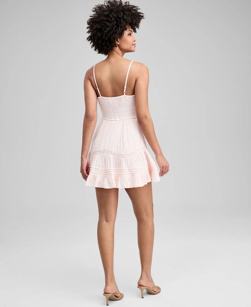 And Now This Women's Cotton Embroidered Mini Dress, Macy's Exclusive
