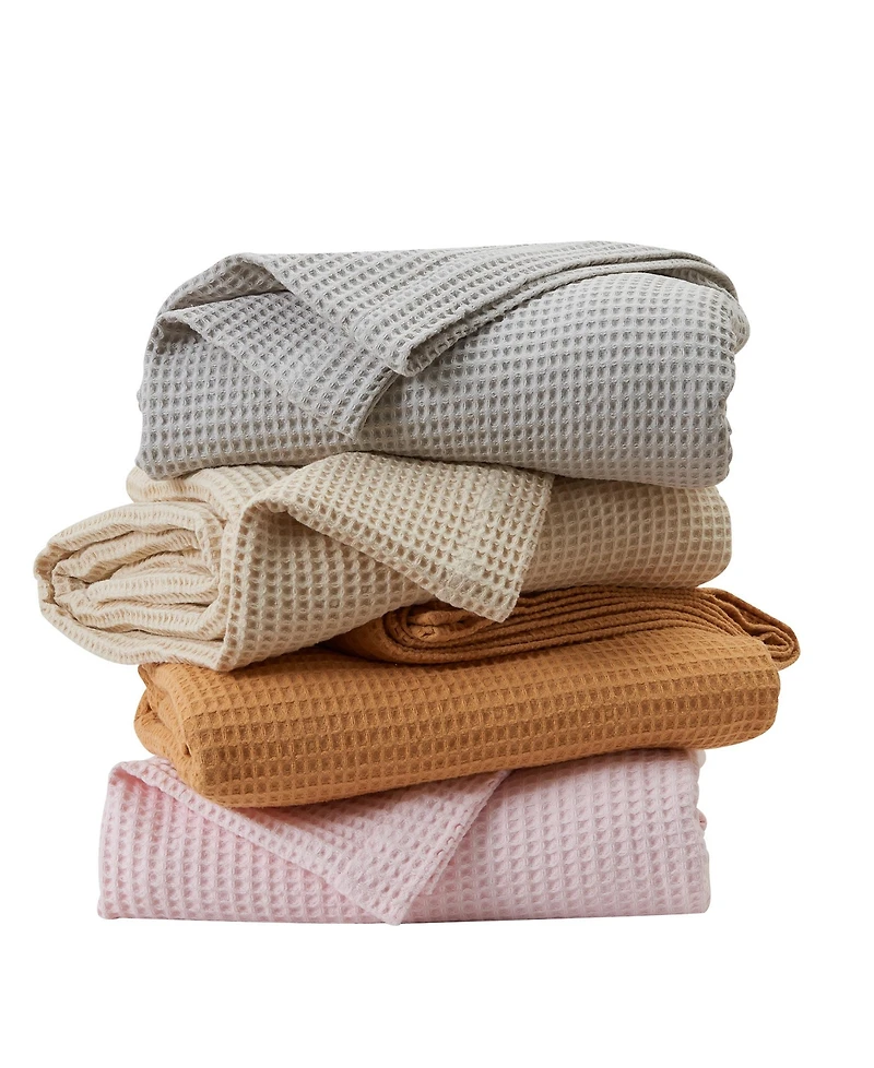 Linery & Co Waffle Weave Textured Cotton Blanket
