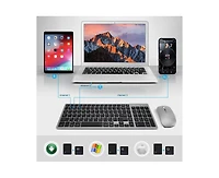 2.4G Wireless Keyboard and Mouse Combo - Dual-mode keyboard & Bluetooth mouse for Laptop, Desktop