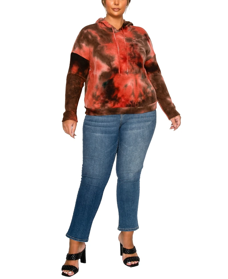 Coin 1804 Plus Brushed Tie Dye Waffle Drawstring Sweatshirt
