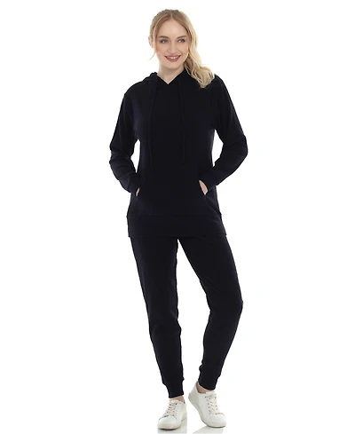 White Mark Women's Super Soft Pullover Hoodie and Jogger Pants