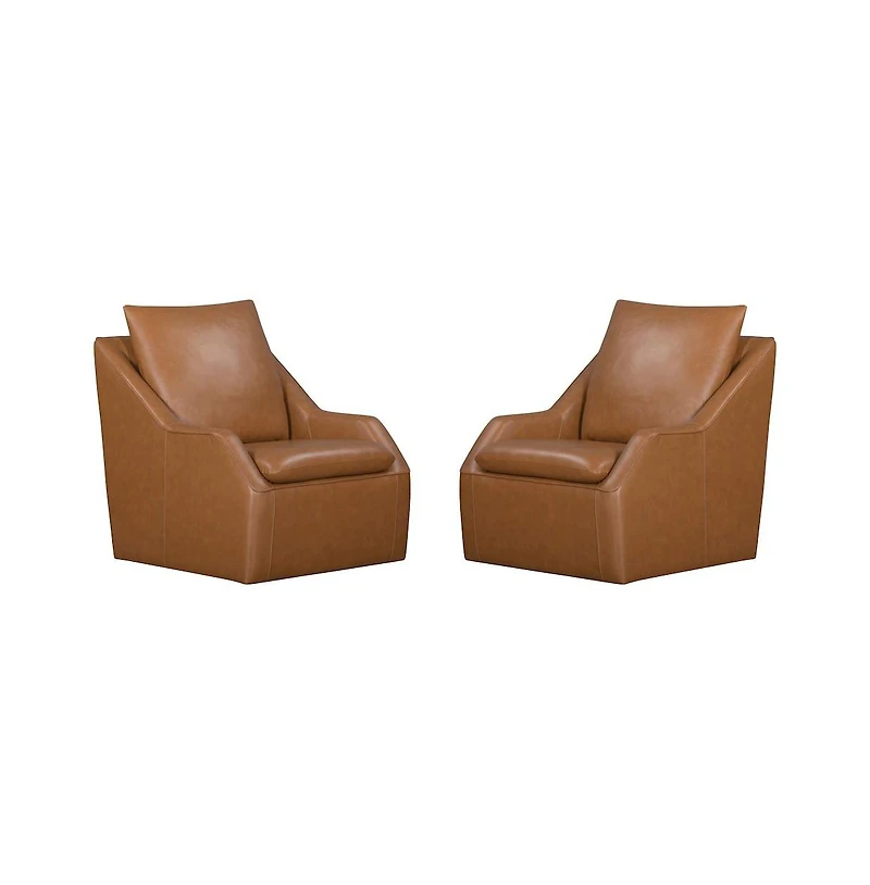 Parker Living Asher - Steamboat Ecru Swivel Accent Chair Two Pack