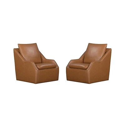 Parker Living Asher - Steamboat Ecru Swivel Accent Chair Two Pack