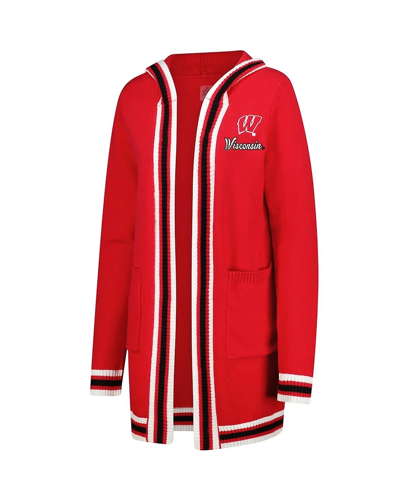 Gameday Couture Women's Red Wisconsin Badgers Tri-Blend Rounded Stripe Sweater