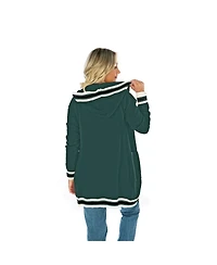 Gameday Couture Women's Dark Green Miami Hurricanes Tri-Blend Rounded Stripe Sweater