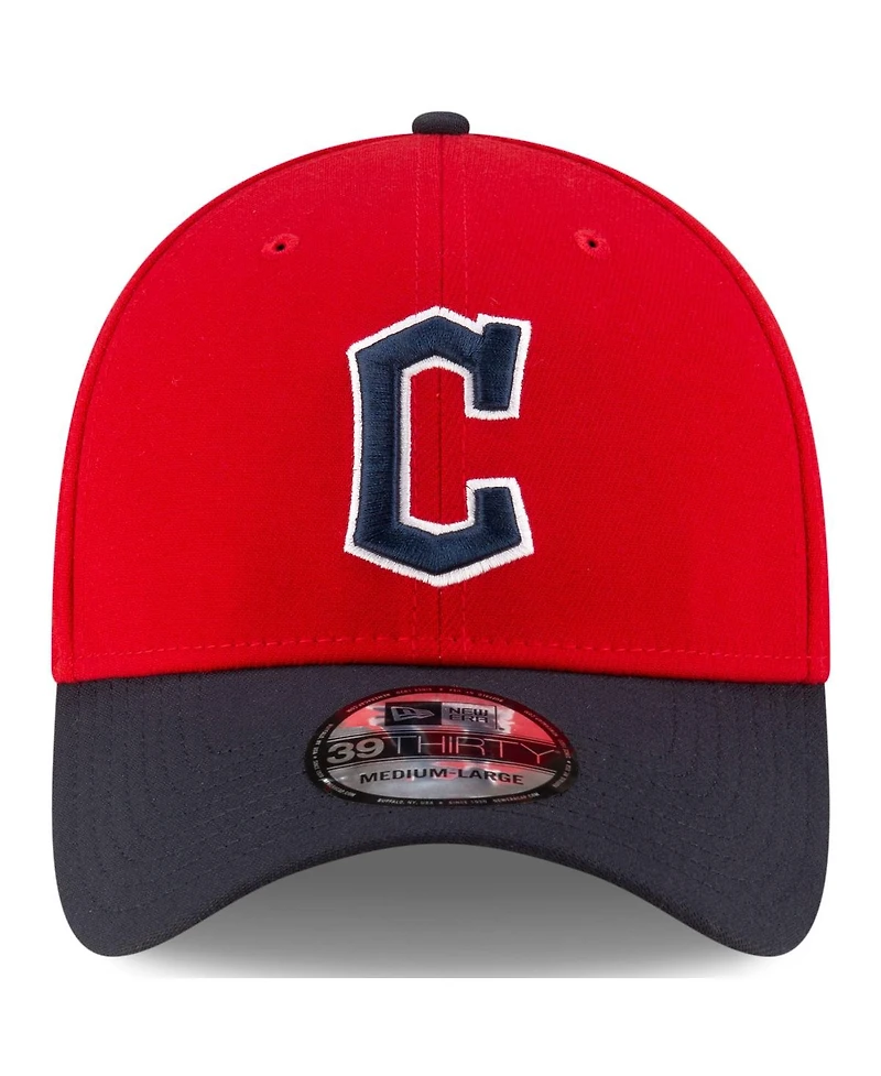 New Era Men's Red Cleveland Guardians 2025 Mlb Postseason Side Patch 39THIRTY Flex Hat