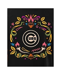 New Era Men's Black Chicago Cubs Dia de los Muertos Washed Oversized T-Shirt