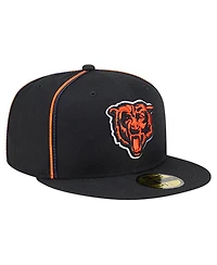 New Era Men's Black Chicago Bears Soutache 59FIFTY Fitted Hat