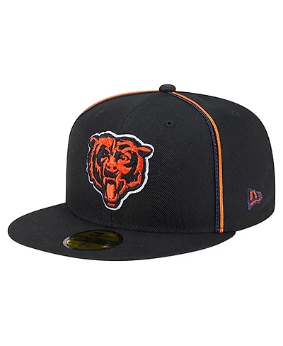 New Era Men's Black Chicago Bears Soutache 59FIFTY Fitted Hat