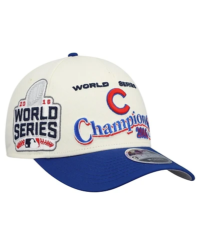 New Era Men's Cream/Royal Chicago Cubs World Series 9FORTY M-Crown Adjustable Hat