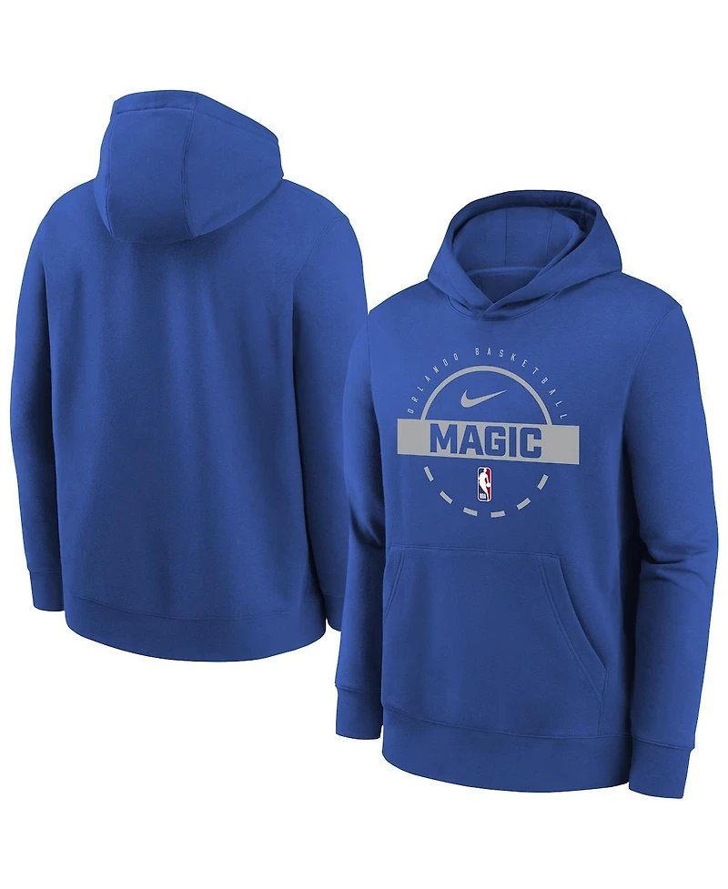 Nike Big Boys and Girls Blue Orlando Magic 2025/26 Club Fleece Practice Hoodie
