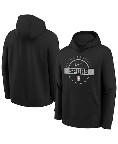 Nike Big Boys and Girls Black San Antonio Spurs 2025/26 Club Fleece Practice Hoodie