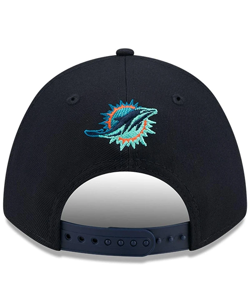New Era Men's Pitch Blue Miami Dolphins 2025 Rivalries Collection Team 9FORTY M-Crown Adjustable Hat