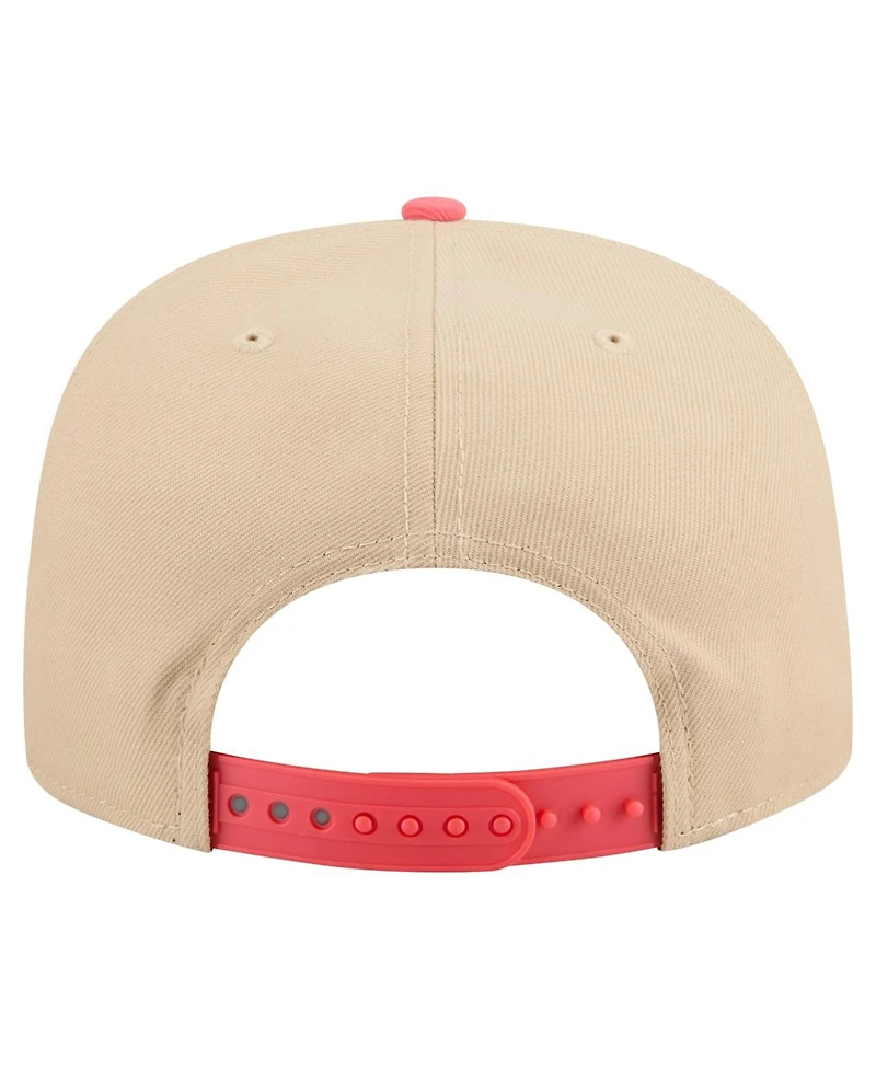 New Era Men's Light Beige/Coral Chicago Cubs Color Pack A-Frame 9FIFTY Snapback Hat
