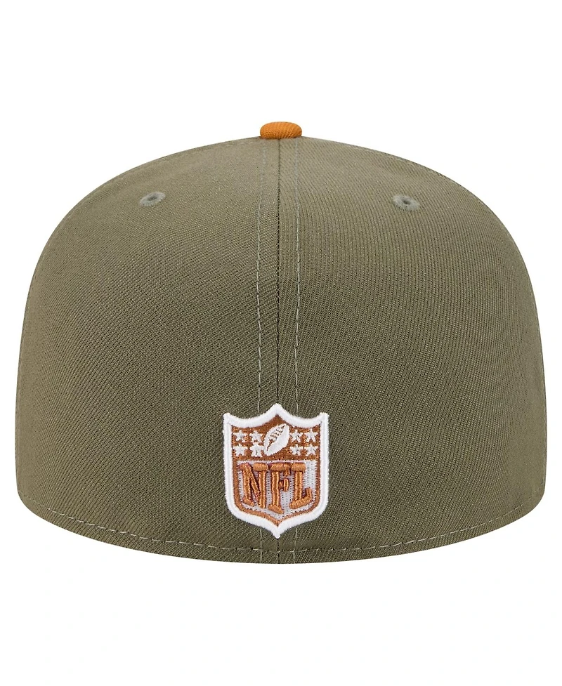 New Era Men's Olive/Brown Dallas Cowboys 2-Tone Color Pack A-Frame 59FIFTY Fitted Hat