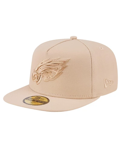 New Era Men's Light Beige Philadelphia Eagles Color Pack A-Frame 59FIFTY Fitted Hat