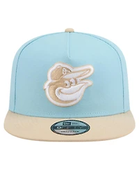 New Era Men's Light Blue/Light Beige Baltimore Orioles Color Pack A-Frame 9FIFTY Snapback Hat
