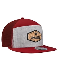 New Era Men's Gray/Burgundy Washington Commanders Cork Split Panel 9FIFTY Trucker Snapback Hat