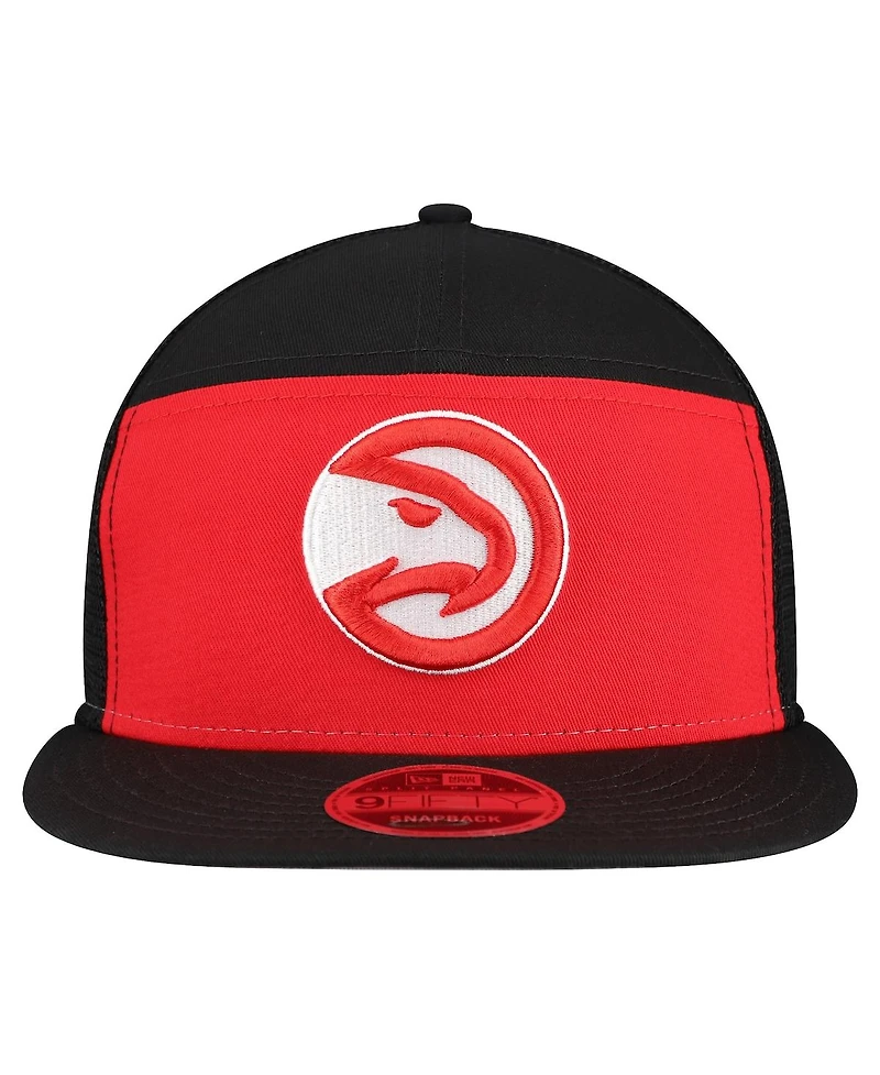 New Era Men's Red/Black Atlanta Hawks Outdoor Split Panel 9FIFTY Snapback Hat
