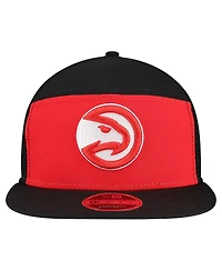 New Era Men's Red/Black Atlanta Hawks Outdoor Split Panel 9FIFTY Snapback Hat