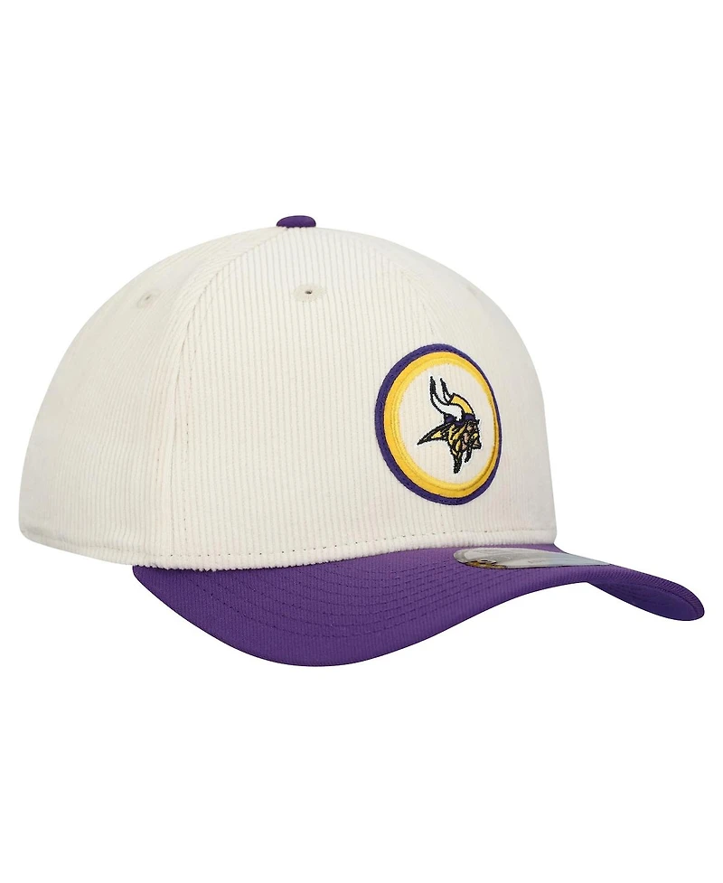 New Era Men's Stone Minnesota Vikings Loyal Corduroy 9SEVENTY Adjustable Hat