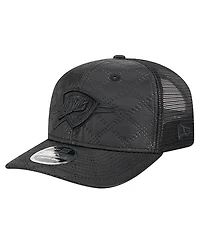New Era Men's Black Oklahoma City Thunder Quilted 9SEVENTY Trucker Adjustable Hat