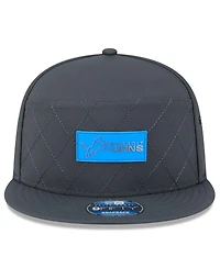 New Era Men's Charcoal Detroit Lions 2025 Sideline Cold Weather Split Panel 9FIFTY Snapback Hat