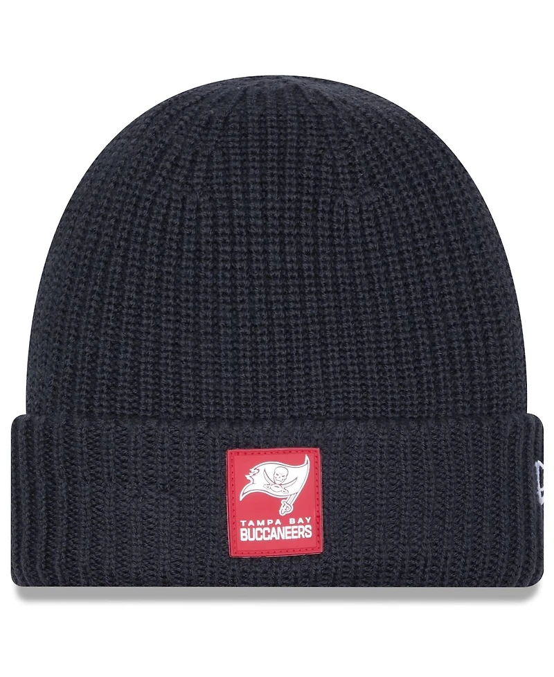 New Era Men's Charcoal Tampa Bay Buccaneers 2025 Sideline Cold Weather Cuffed Knit Hat