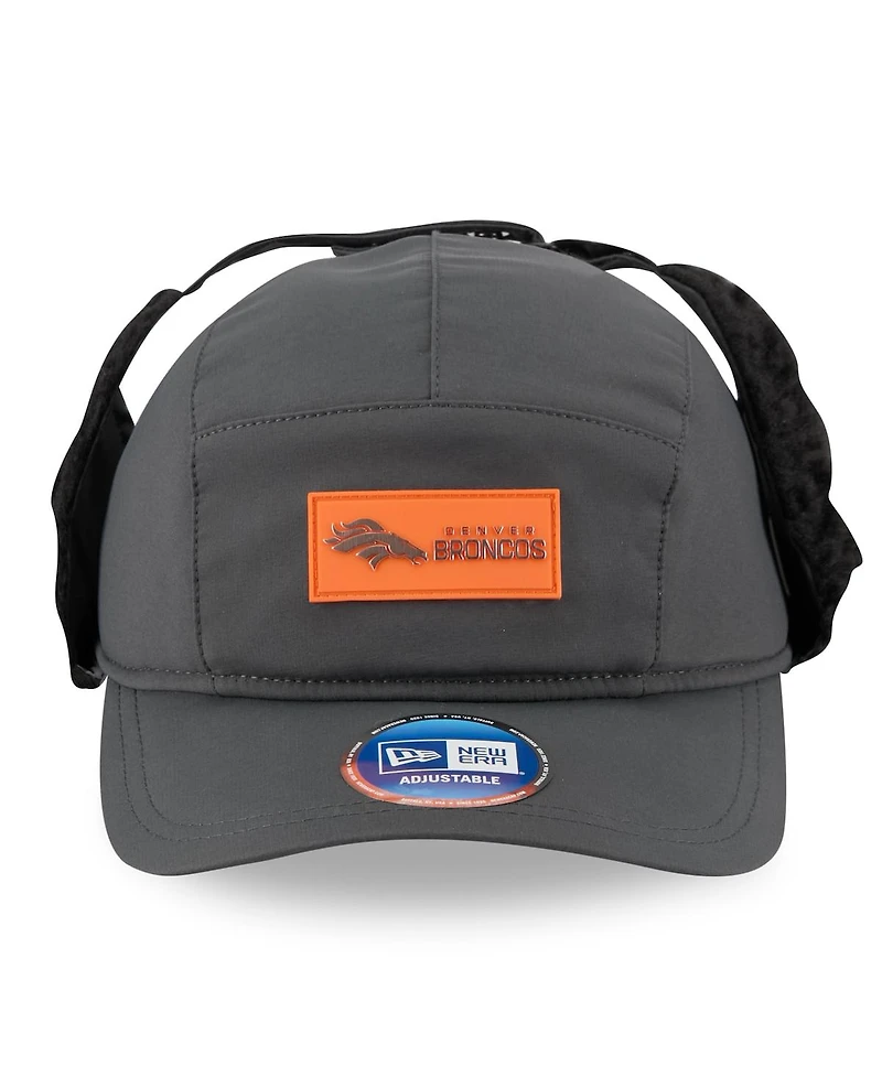 New Era Men's Charcoal Denver Broncos 2025 Sideline Cold Weather Runner Dog Ear Adjustable Hat