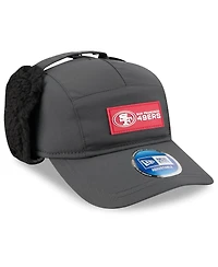 New Era Men's Charcoal San Francisco 49ers 2025 Sideline Cold Weather Runner Dog Ear Adjustable Hat