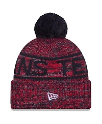 New Era Men's Red Houston Texans 2025 Sideline Cold Weather Cuffed Pom with Knit Hat