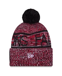 New Era Men's Red Atlanta Falcons 2025 Sideline Cold Weather Cuffed Pom with Knit Hat