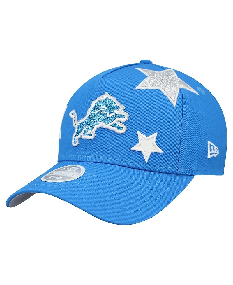 New Era Women's Blue Detroit Lions Stardom A-Frame 9FORTY Adjustable Hat