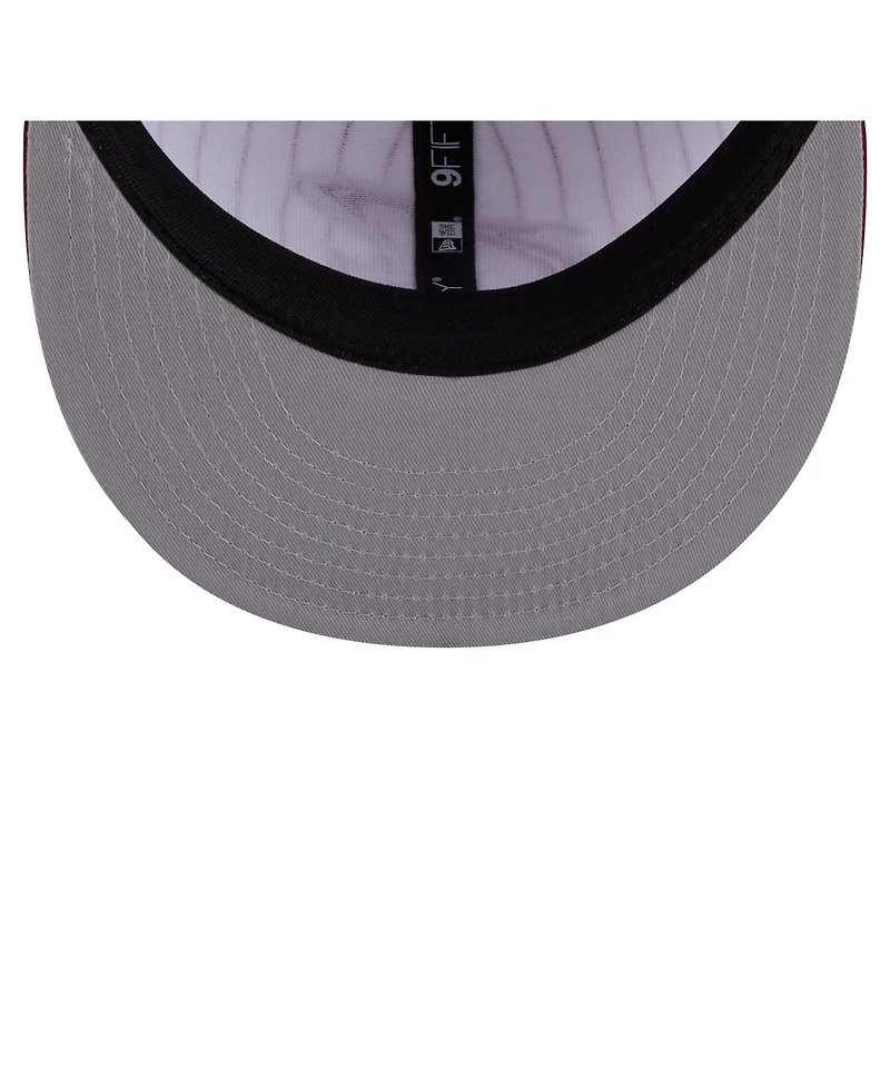 New Era Men's White Cleveland Cavaliers Deceptor Pinstripe 9FIFTY Snapback Hat