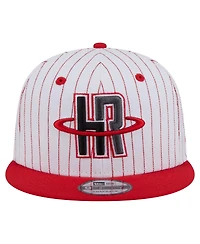 New Era Men's White Houston Rockets Deceptor Pinstripe 9FIFTY Snapback Hat